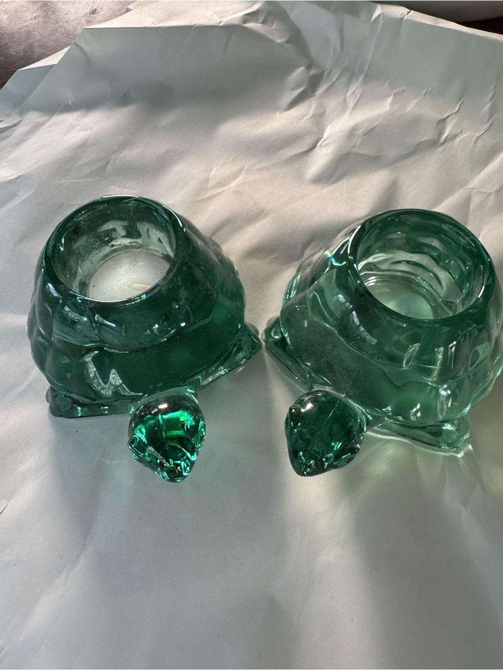 Turtle Glass Set of Two Glass Votive Candle Holders